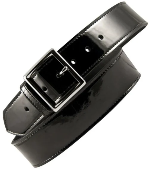 Boston Leather 1 3/4 Inch Black Patent Leather Belt