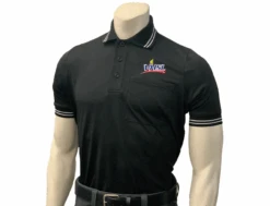 Virginia VHSL Embroidered Black Body Flex® Style Short Sleeve Umpire Shirt