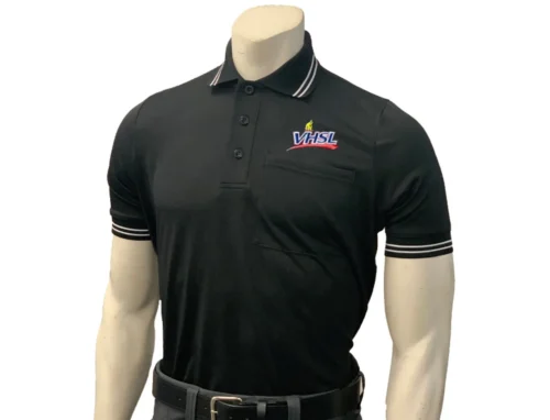 Virginia VHSL Embroidered Black Body Flex® Style Short Sleeve Umpire Shirt