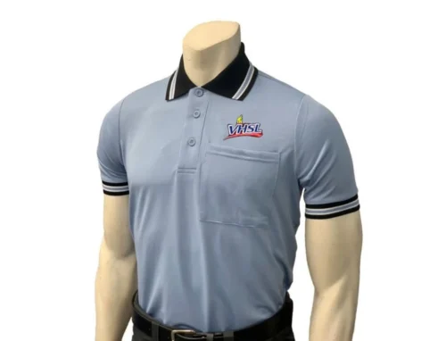 Virginia VHSL Embroidered Polo Blue Body Flex® Style Short Sleeve Umpire Shirt