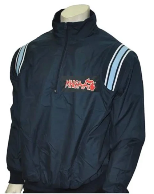 Michigan MSHSAA Navy Umpire Pullover With Powder Blue Trim