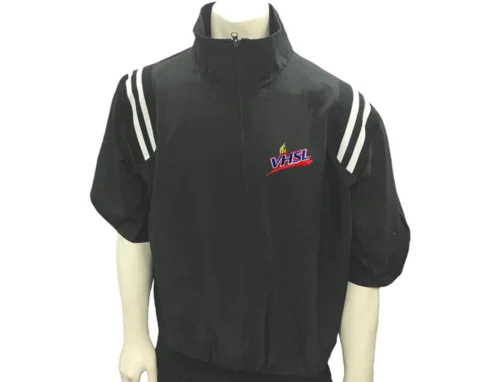 Virginia VHSL Black Half Sleeve Umpire Pullover With Black/White Trim
