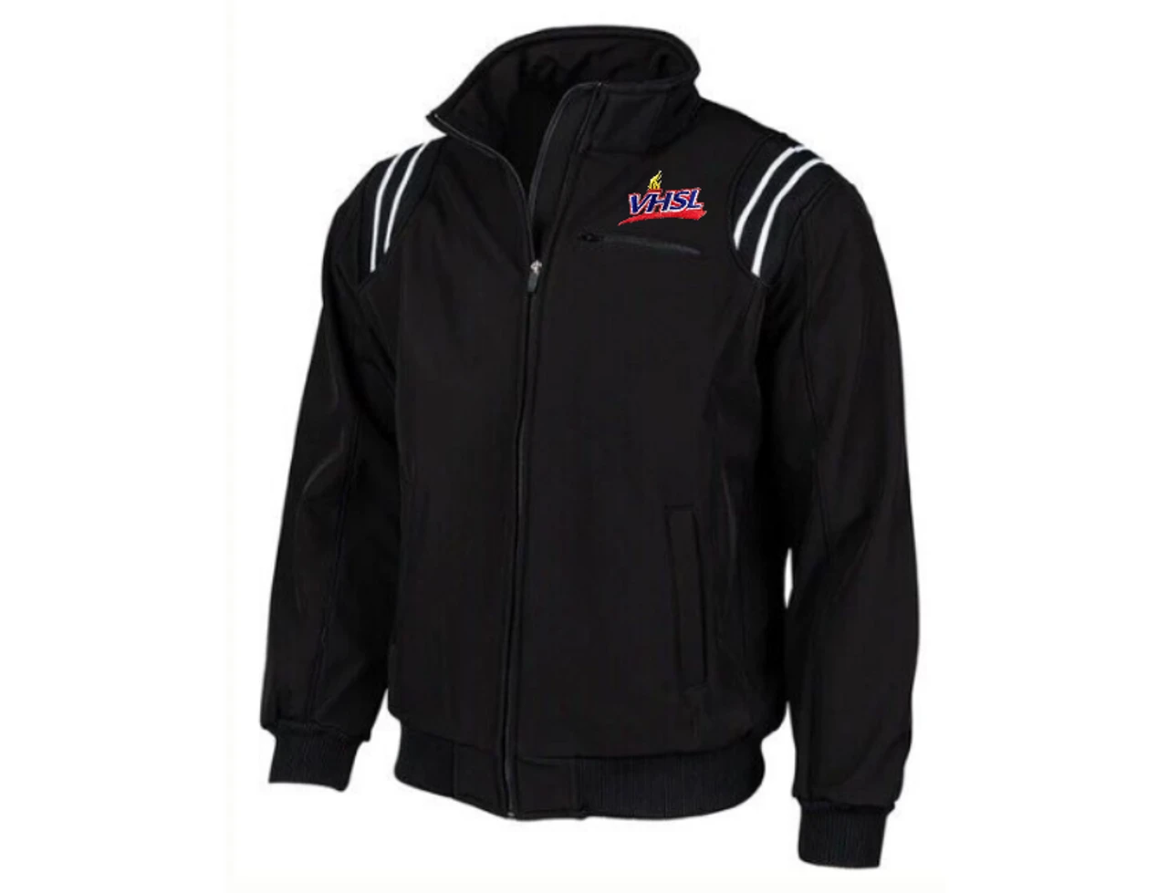 Virginia VHSL Black Thermal Umpire Jacket With Black And White Trim 3 Virginia VHSL Black Thermal Umpire Jacket With Black And White Trim