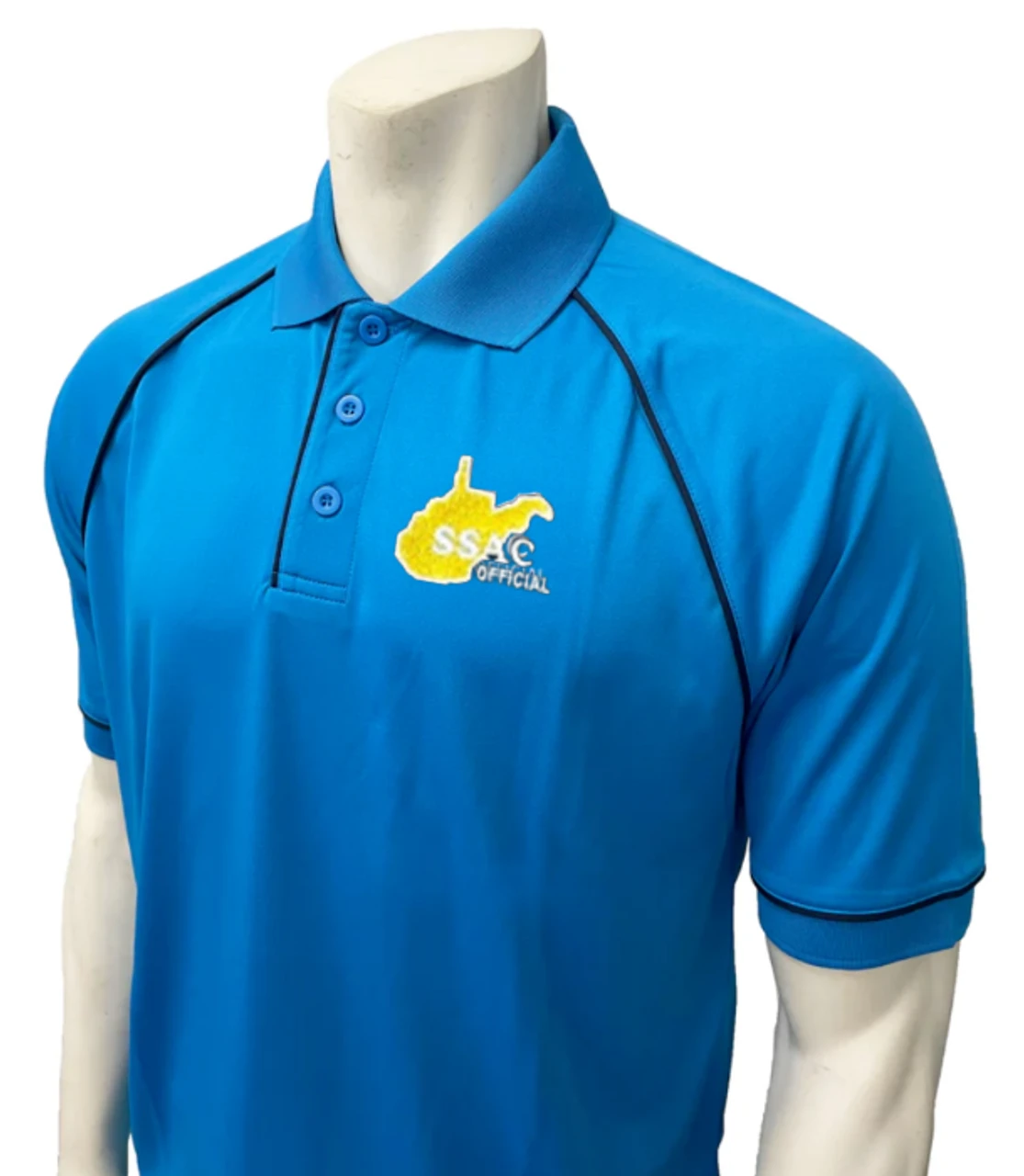 West Virginia SSAC Men's Bright Blue Short Sleeve Volleyball Referee Shirt 3 West Virginia SSAC Men's Bright Blue Short Sleeve Volleyball Referee Shirt