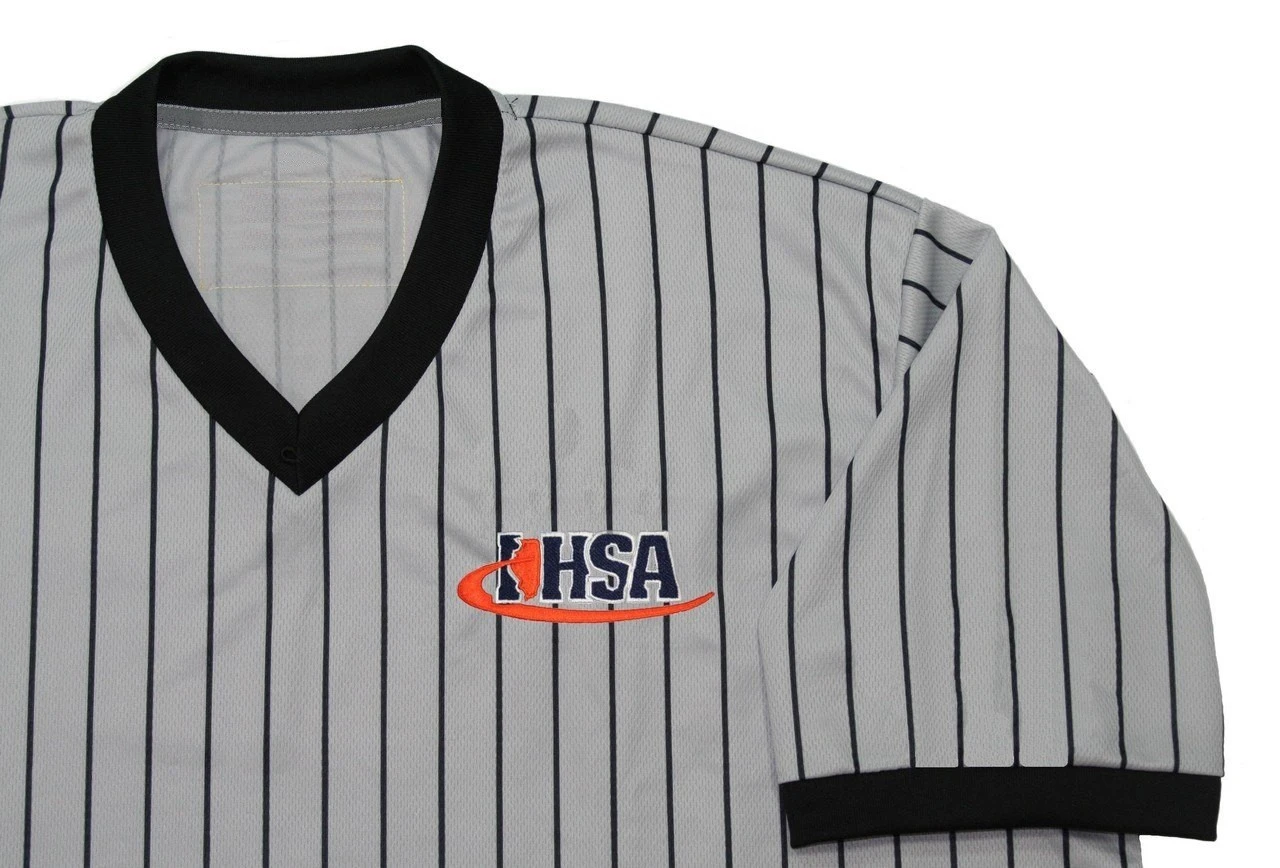 Illinois IHSA Honig's Grey Pinstripe Wrestling Referee Shirt Extra Tall 3 Illinois IHSA Honig's Grey Pinstripe Wrestling Referee Shirt Extra Tall