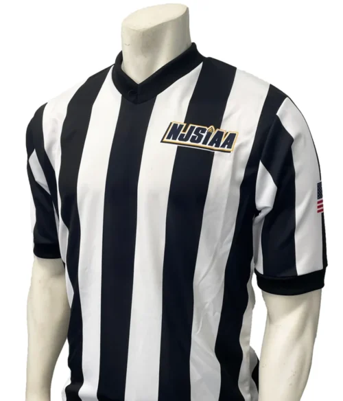 New Jersey NJSIAA IAABO Men's 2 1/4" Stripe Basketball Referee Shirt