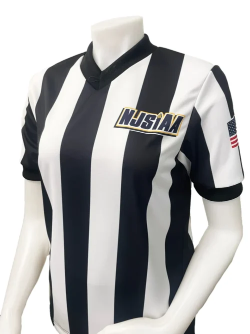 New Jersey NJSIAA Body Flex® Women's 2 1/4" Stripe Basketball Referee Shirt