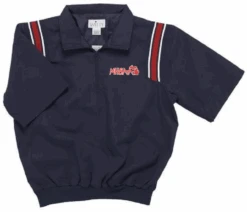 Michigan MHSAA Navy Half Sleeve Umpire Pullover With Red/White Trim