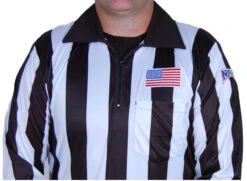 NAIA 2" Stripe Long Sleeve Football Referee Shirt W/Position Placket Position "B"