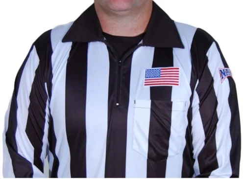 NAIA 2" Stripe Long Sleeve Football Referee Shirt W/Position Placket Position "B"
