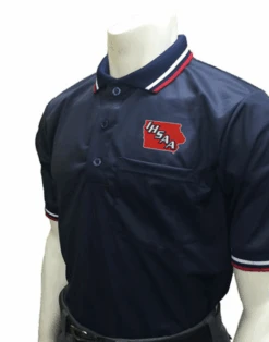Iowa IHSAA Embroidered Body Flex® Style Navy Blue Umpire Shirt