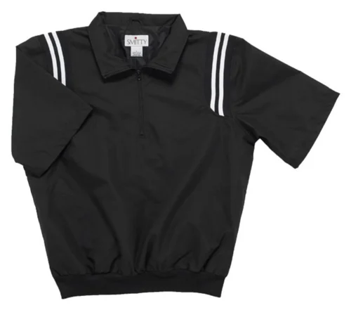 Smitty Half Sleeve Umpire Pullover Black With Black/White Trim