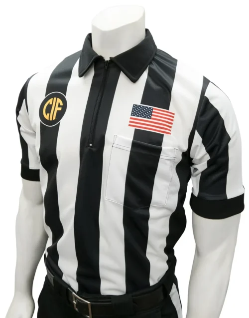 California CIF Short Sleeve 2 1/4" Football Referee Shirt-No Side Panel