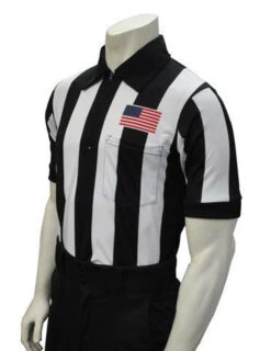 Smitty Body Flex® 2 1/4" Stripe Short Sleeve Football Referee Shirt With Chest Flag