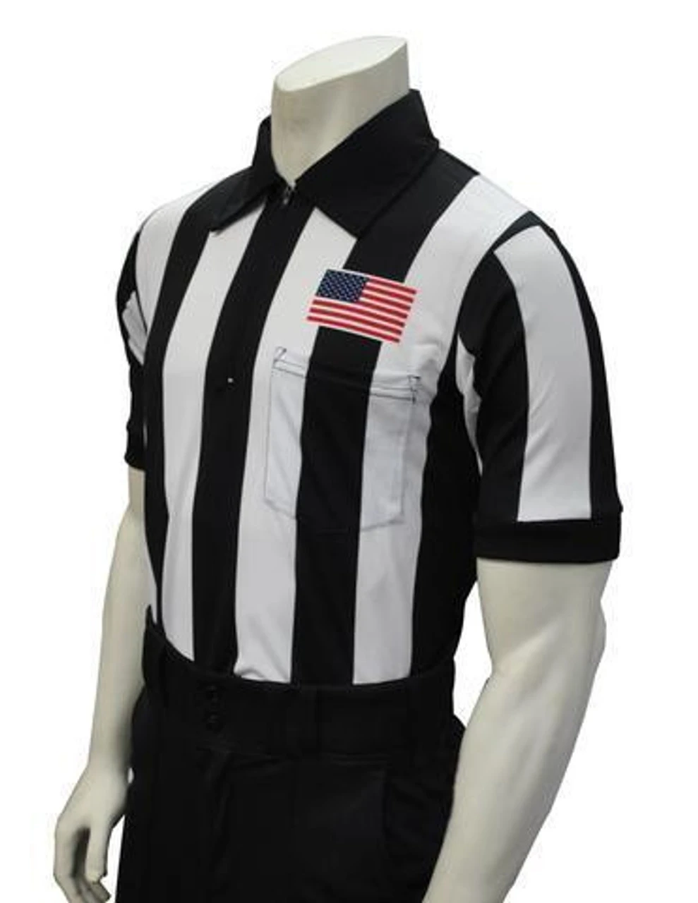 Smitty Body Flex® 2 1/4" Stripe Short Sleeve Football Referee Shirt With Chest Flag 3 Smitty Body Flex® 2 1/4" Stripe Short Sleeve Football Referee Shirt With Chest Flag