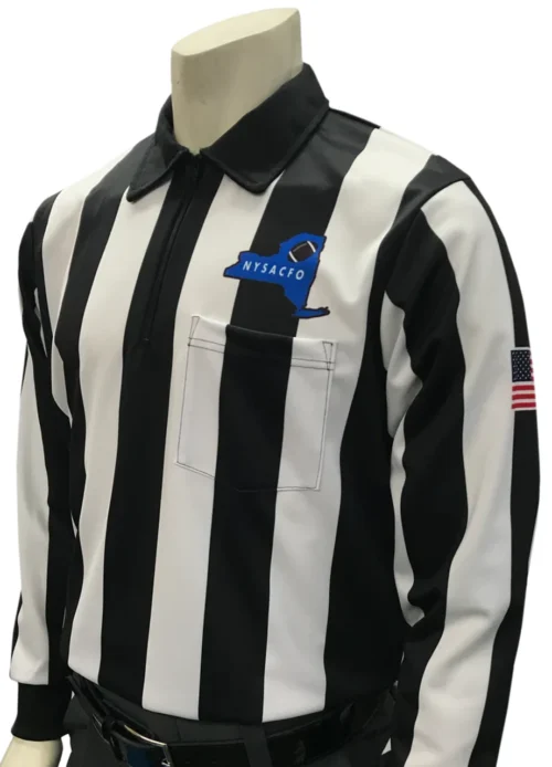 New York NYSACFO 2 1/4" Stripe Long Sleeve Football Referee Shirt