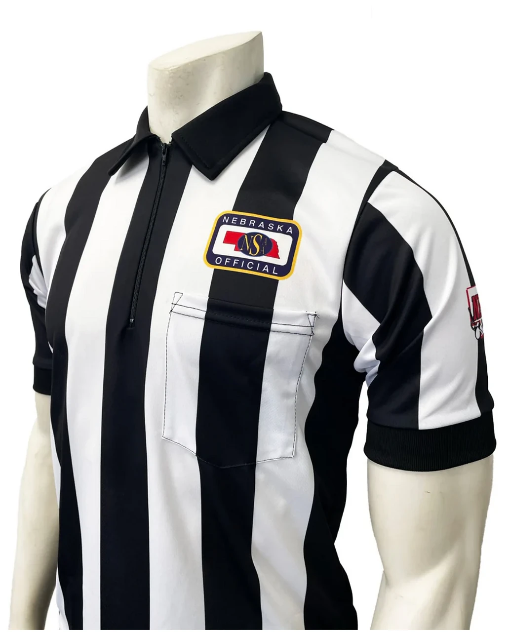 Nebraska NHSOA Body Flex® SS 2 1/4" Stripe Football Referee Shirt No Flag 3 Nebraska NHSOA Body Flex® SS 2 1/4" Stripe Football Referee Shirt No Flag