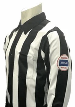 Kansas KSHSAA Long Sleeve 2 1/4" Dye Sublimated Football Referee Shirt Reverse Flag