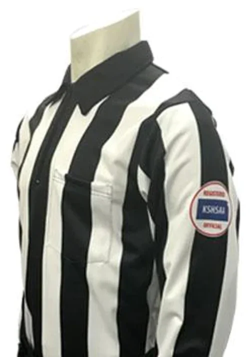 Kansas KSHSAA Long Sleeve 2 1/4" Dye Sublimated Football Referee Shirt