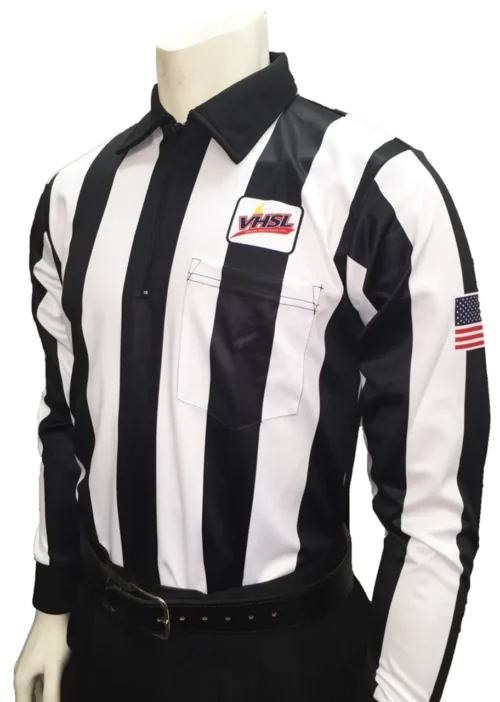 Virginia VHSL Long Sleeve 2 1/4" Dye Sublimated Football Referee Shirt