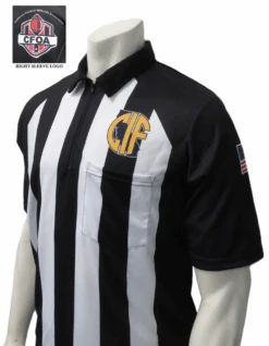 California CFOA 2 1/4" Stripe Short Sleeve Body Flex® Football Referee Shirt