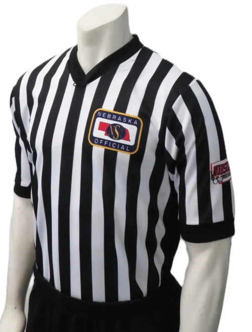 Nebraska NSAA- NHSOA Body Flex Side Panel Basketball Referee Shirt No Flag