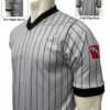 Iowa Dye Sublimated Grey Wrestling Referee Shirt With Dual Logos
