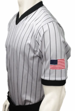Smitty Grey Referee Shirt With Sublimated Flag -Power Fit Wear Shop USA205 42958.1476201416