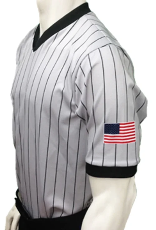 Smitty Grey Referee Shirt With Sublimated Flag -Power Fit Wear Shop USA205 42958.1476201416
