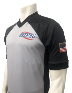 Georgia GHSA Men's Grey And Black Basketball Referee Shirt