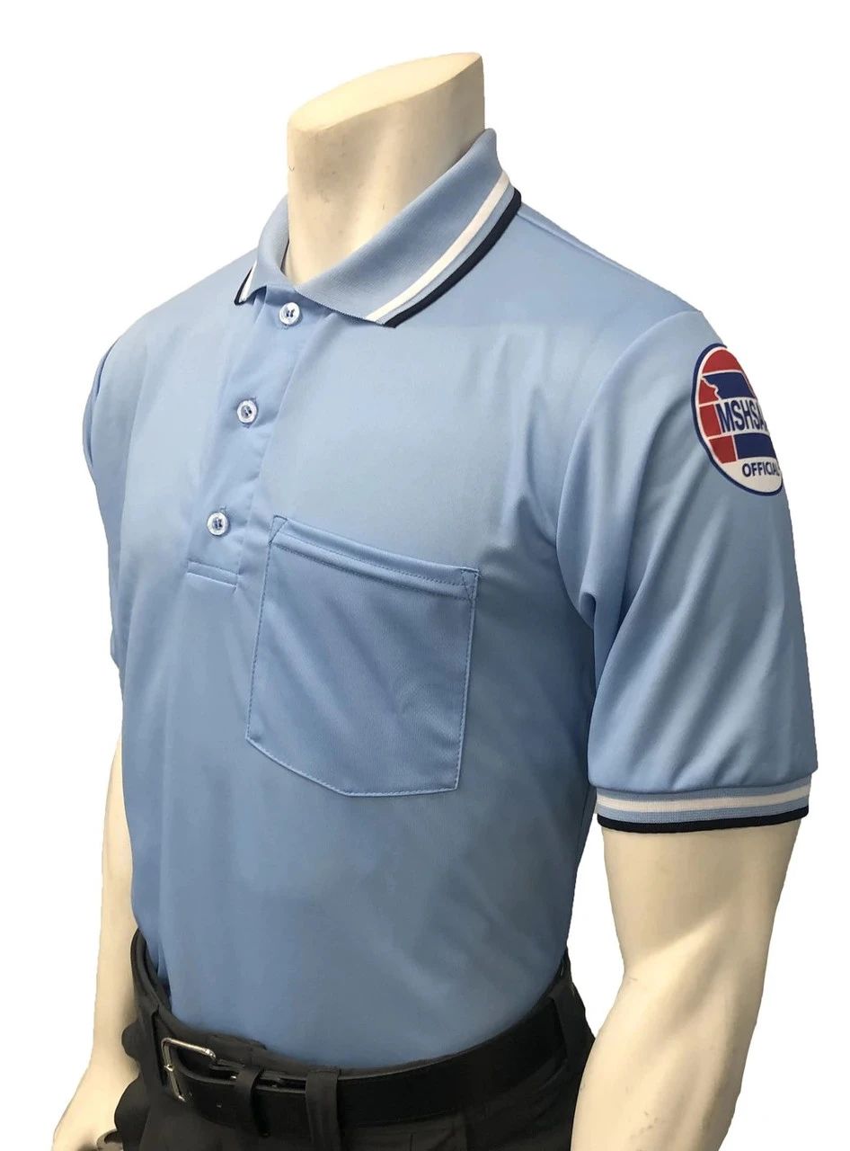 Missouri MSHSAA Dye Sublimated Powder Blue Umpire Shirt 3 Missouri MSHSAA Dye Sublimated Powder Blue Umpire Shirt