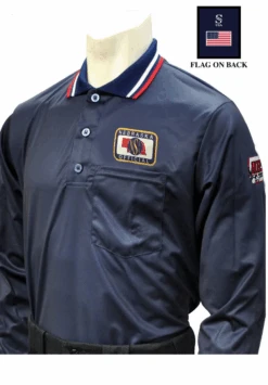 Nebraska NSAA Dye Sublimated Long Sleeve Navy Umpire Shirt