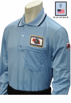Nebraska NSAA Dye Sublimated Long Sleeve Powder Blue Umpire Shirt