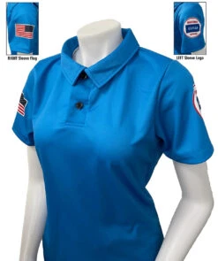 Kansas KSHSAA Women's Bright Blue Volleyball Referee Shirt With Flag -Power Fit Wear Shop USA402KS WF BB 11599.1652012534