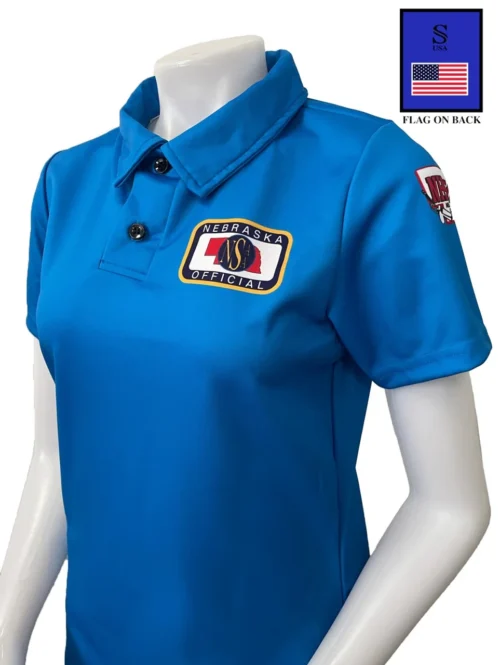 Nebraska NSAA Women's Bright Blue Volleyball Referee Shirt