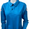 Kansas KSHSAA Women's Long Sleeve Bright Blue Volleyball Referee Shirt With Flag -Power Fit Wear Shop USA403KS WF BB.1 32388.1653239318