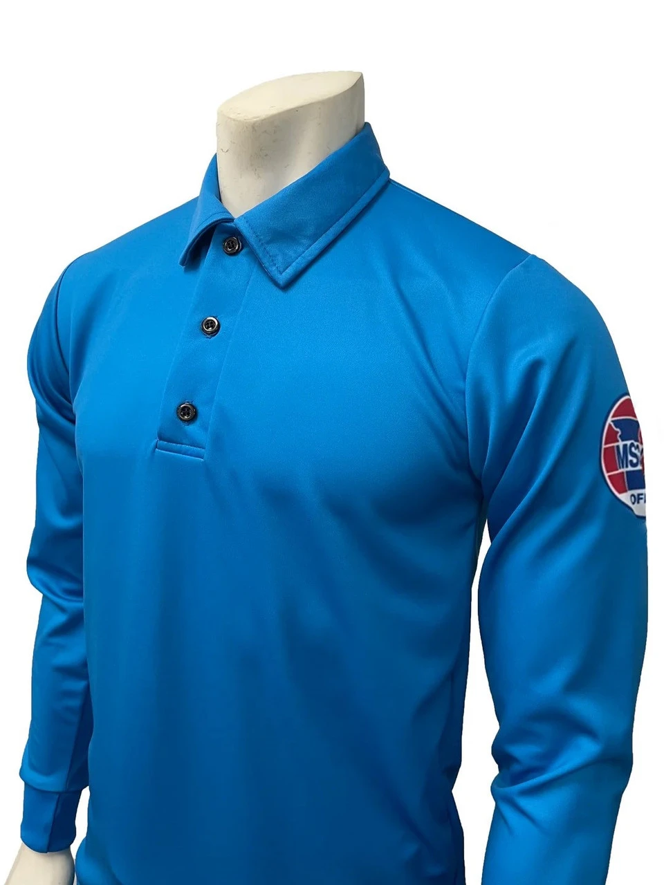 Missouri MSHSAA Men's Bright Blue Long Sleeve Volleyball Referee Shirt 3 Missouri MSHSAA Men's Bright Blue Long Sleeve Volleyball Referee Shirt