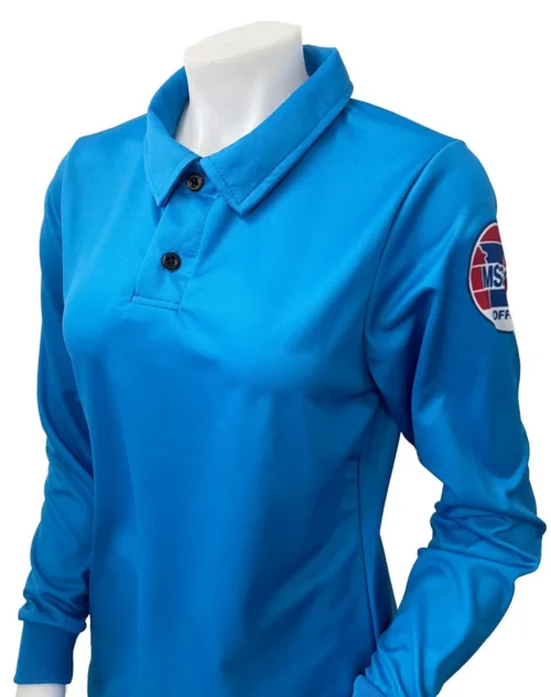 Missouri MSHSAA Women's Bright Blue Long Sleeve Volleyball Referee Shirt