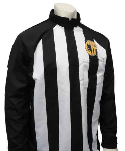 California CIF 2 1/4" Stripe Rainy Weather Long Sleeve Football Referee Shirt