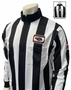 Nebraska NSAA-NHS 2 1/4" Stripe Rainy Weather Long Sleeve Football Referee Shirt