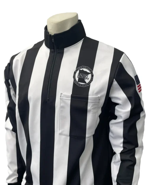 Minnesota MSHSL 2 1/4" Stripe Long Sleeve Cold Weather Football Referee Shirt