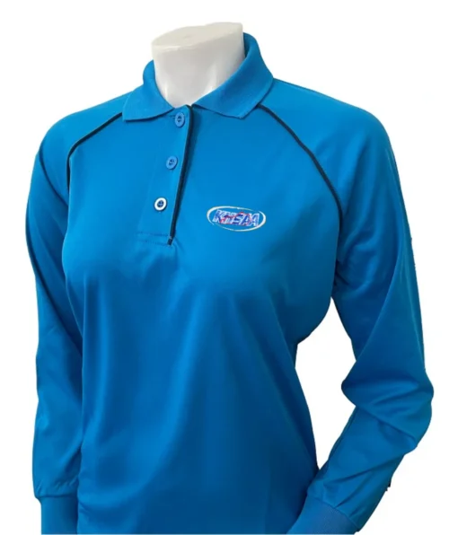 Kentucky KHSAA Embroidered Long Sleeve Women's Bright Blue Referee Shirt