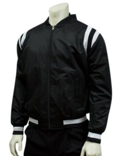 Smitty Collegiate Style Pre-Game Jacket Black With White Inserts