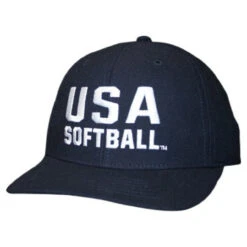 USA Softball Adjustable Wool 2 1/2 Inch 6-stitch Umpire Cap