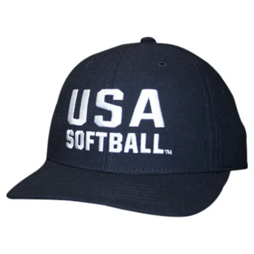 USA Softball Fitted Wool 2 Inch 4-stitch Umpire Cap